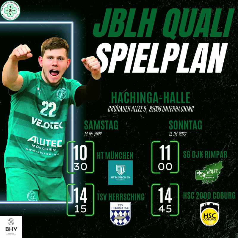 Foto des Spielplans der Quali der mA1 des TSV Allach zur Jugendbundesliga Handball